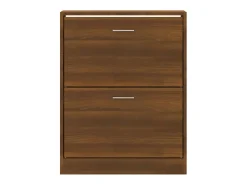 Mueble zapatero madera contrachapada marrón roble 63x24x81 cm ES288809