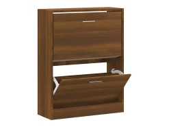 Mueble zapatero madera contrachapada marrón roble 63x24x81 cm ES288809