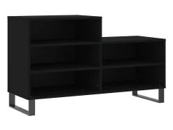 Mueble zapatero madera contrachapada negro 102x36x60 cm ES196789