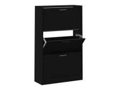 Mueble zapatero madera contrachapada negro 63x24x103 cm ES643907