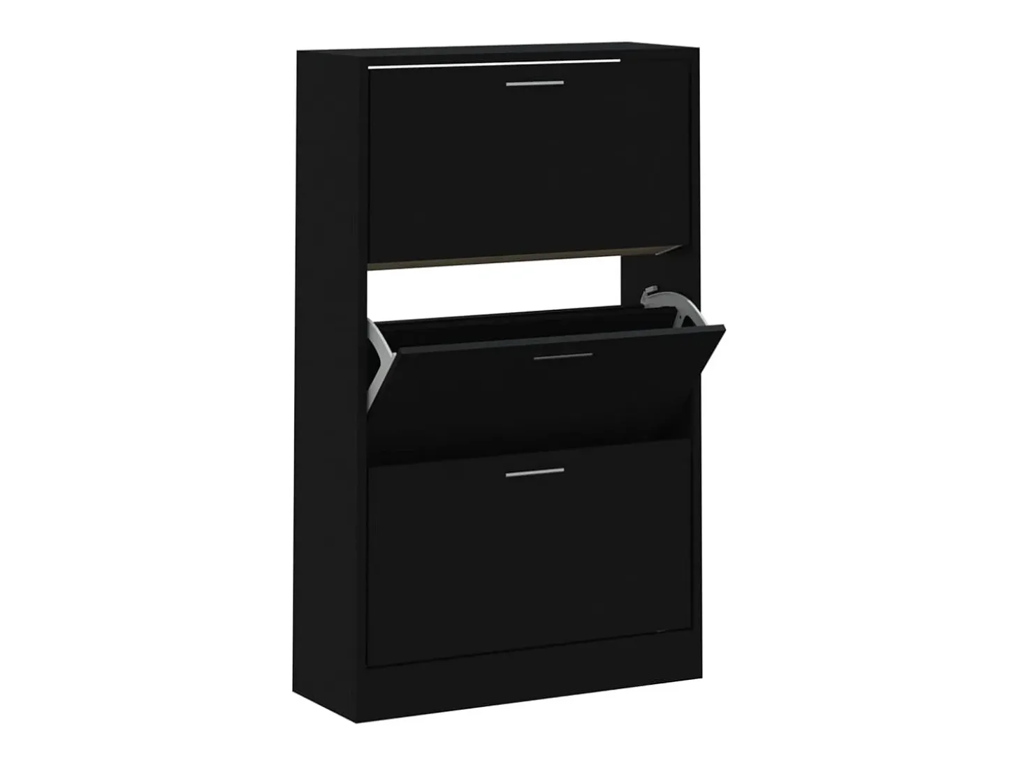 Mueble zapatero madera contrachapada negro 63x24x103 cm ES643907