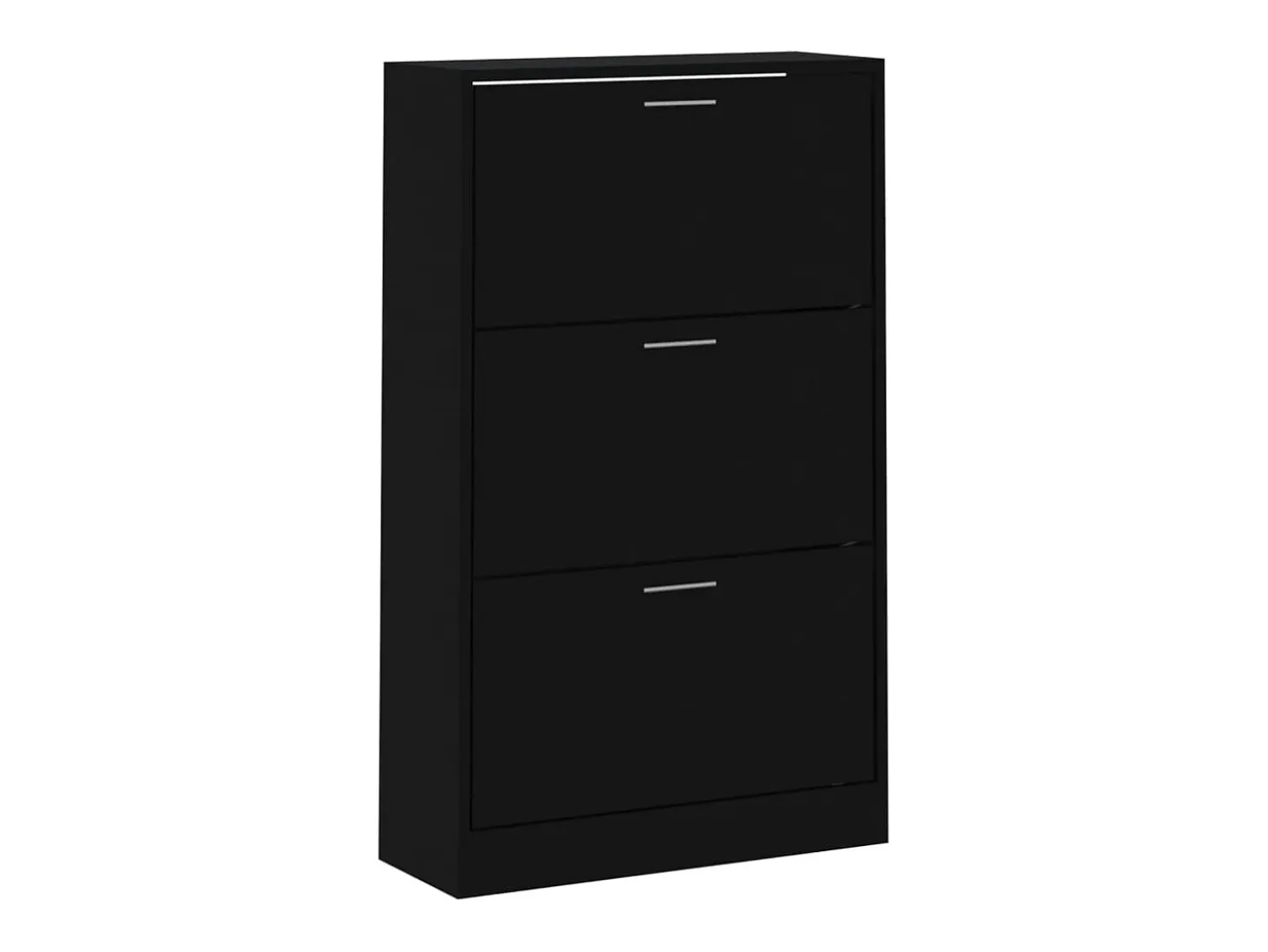 Mueble zapatero madera contrachapada negro 63x24x103 cm ES643907