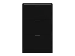 Mueble zapatero madera contrachapada negro 63x24x103 cm ES643907