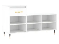 Mueble zapatero madera contrachapada blanco 102x36x60 cm ES706688