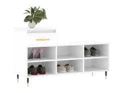 Mueble zapatero madera contrachapada blanco 102x36x60 cm ES706688