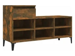 Mueble zapatero madera contrachapada roble ahumado 102x36x60 cm ES271886