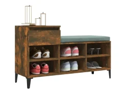 Mueble zapatero madera contrachapada roble ahumado 102x36x60 cm ES271886