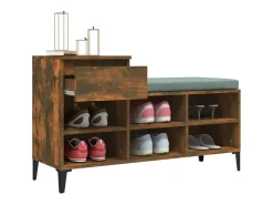 Mueble zapatero madera contrachapada roble ahumado 102x36x60 cm ES271886