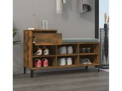 Mueble zapatero madera contrachapada roble ahumado 102x36x60 cm ES271886