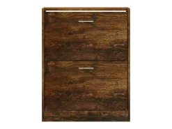Mueble zapatero madera contrachapada roble ahumado 63x24x81 cm ES775170