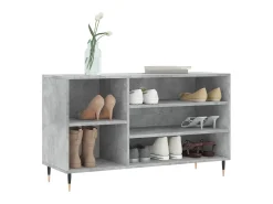 Mueble zapatero madera contrachapada gris hormigón 102x36x60 cm ES440734
