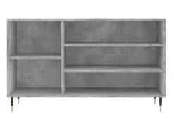 Mueble zapatero madera contrachapada gris hormigón 102x36x60 cm ES440734