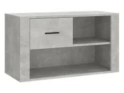 Mueble zapatero madera contrachapada gris hormigón 80x35x45 cm ES859853