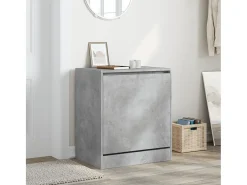 Mueble zapatero madera contrachapada gris hormigón 70x36x60 cm ES915899