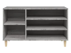 Mueble zapatero madera contrachapada gris Sonoma 102x36x60 cm ES863828
