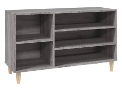 Mueble zapatero madera contrachapada gris Sonoma 102x36x60 cm ES863828