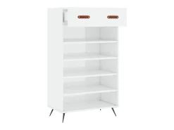 Mueble zapatero madera contrachapada blanco brillo 60x35x105 cm ES162726