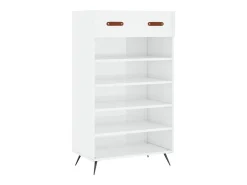 Mueble zapatero madera contrachapada blanco brillo 60x35x105 cm ES162726
