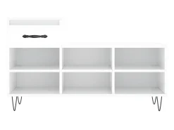 Mueble zapatero madera contrachapada blanco brillo 102x36x60 cm ES986242