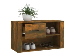 Mueble zapatero madera contrachapada roble ahumado 80x35x45 cm ES197318
