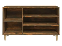 Mueble zapatero madera contrachapada roble ahumado 102x36x60 cm ES583674