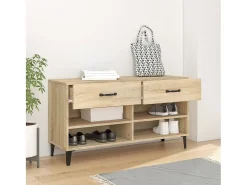 Mueble zapatero madera contrachapada roble Sonoma 102x35x55 cm ES452043