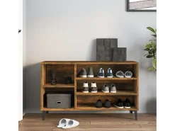 Mueble zapatero madera contrachapada roble ahumado 102x36x60 cm ES871687