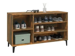 Mueble zapatero madera contrachapada roble ahumado 102x36x60 cm ES871687