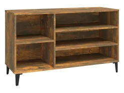 Mueble zapatero madera contrachapada roble ahumado 102x36x60 cm ES871687