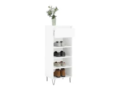 Mueble zapatero madera contrachapada blanco brillo 40x36x105 cm ES679351