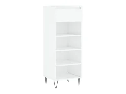 Mueble zapatero madera contrachapada blanco brillo 40x36x105 cm ES679351
