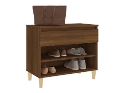 Mueble zapatero madera contrachapada roble marrón 70x36x60 cm ES294286