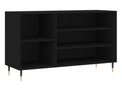 Mueble zapatero madera contrachapada negro 102x36x60 cm ES694492