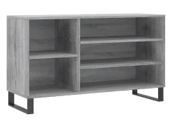 Mueble zapatero madera contrachapada gris Sonoma 102x36x60 cm ES803808