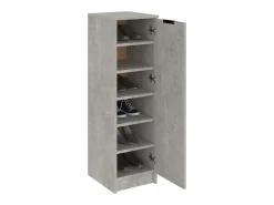 Mueble zapatero madera contrachapada gris hormigón 30x35x100 cm ES422673
