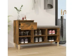 Mueble zapatero madera contrachapada roble ahumado 102x36x60 cm ES714303