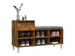 Mueble zapatero madera contrachapada roble ahumado 102x36x60 cm ES714303
