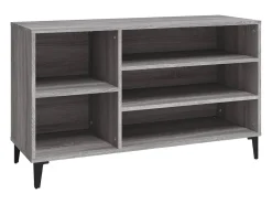 Mueble zapatero madera contrachapada gris Sonoma 102x36x60 cm ES299289