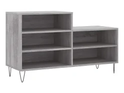 Mueble zapatero madera contrachapada gris Sonoma 102x36x60 cm ES288998