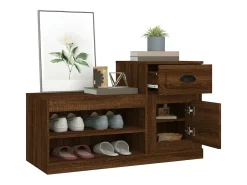 Mueble zapatero madera contrachapada roble marrón 100x42x60 cm ES960477