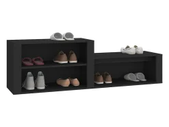 Mueble zapatero madera contrachapada negro 150x35x45 cm ES956765