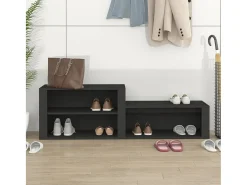 Mueble zapatero madera contrachapada negro 150x35x45 cm ES956765