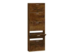 Mueble zapatero madera contrachapada roble ahumado 59x17x169 cm ES629388