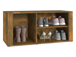 Mueble zapatero madera contrachapada roble ahumado 100x35x45 cm ES297281