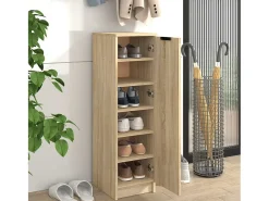 Mueble zapatero madera contrachapada roble Sonoma 30x35x100 cm ES688714