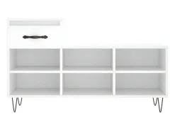 Mueble zapatero madera contrachapada blanco 102x36x60 cm ES314258