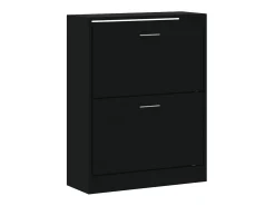 Mueble zapatero madera contrachapada negro 63x24x81 cm ES642456