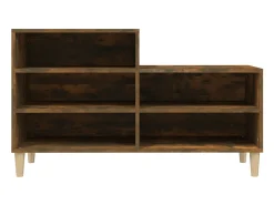Mueble zapatero madera contrachapada roble ahumado 102x36x60 cm ES845019