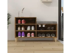 Mueble zapatero madera contrachapada roble ahumado 102x36x60 cm ES845019