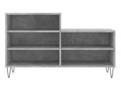 Mueble zapatero madera contrachapada gris hormigón 102x36x60 cm ES459823